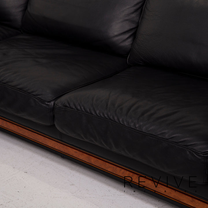Nieri Leder Sofa Schwarz Ecksofa #14881