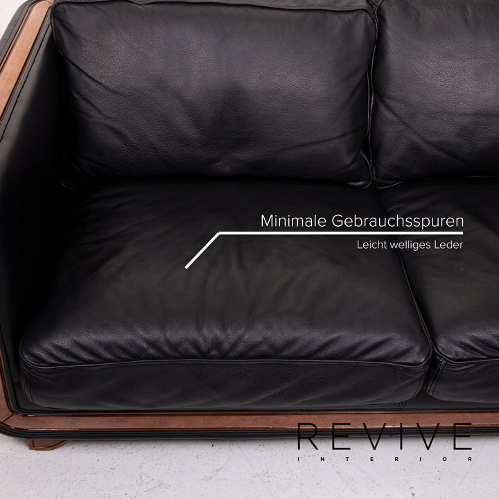 Nieri Leder Sofa Schwarz Ecksofa #14881