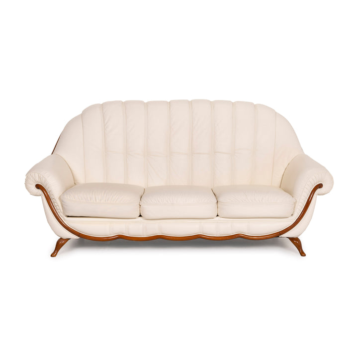 Nieri Leder Sofa Weiß Dreisitzer