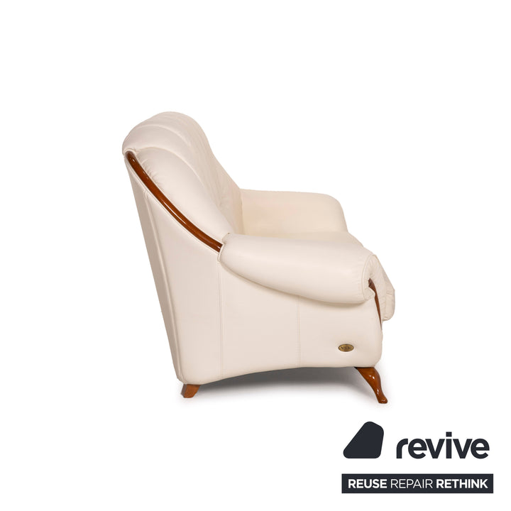 Nieri Leder Sofa Weiß Dreisitzer