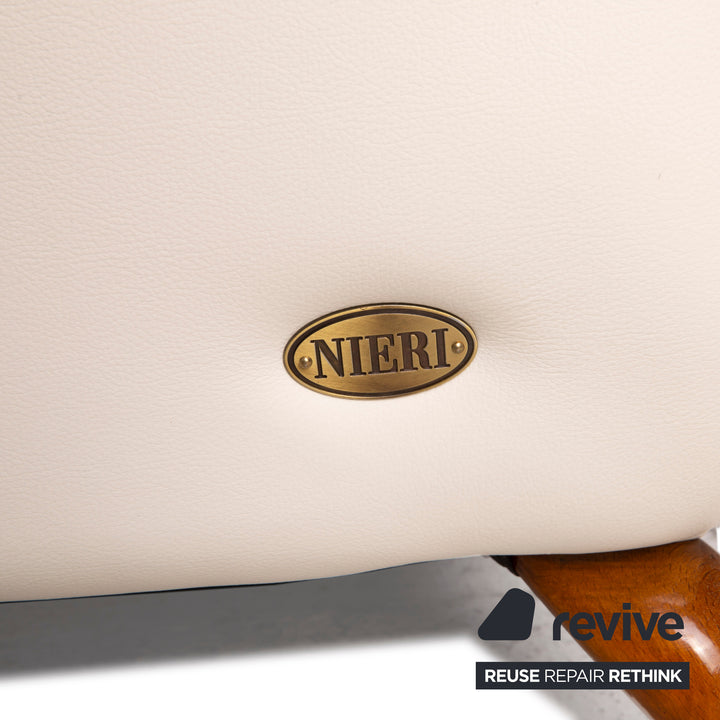 Nieri Leder Sofa Weiß Dreisitzer