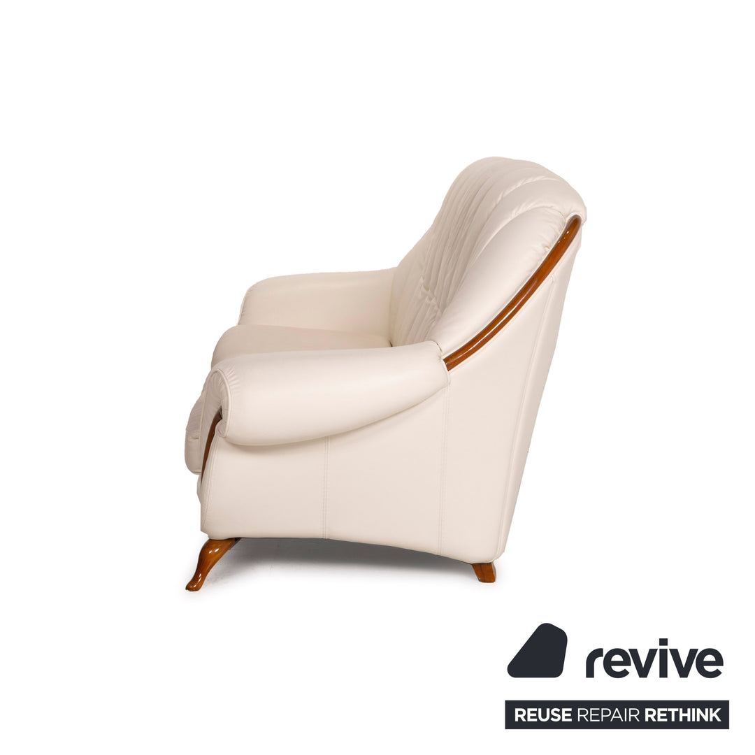 Nieri Leder Sofa Weiß Dreisitzer