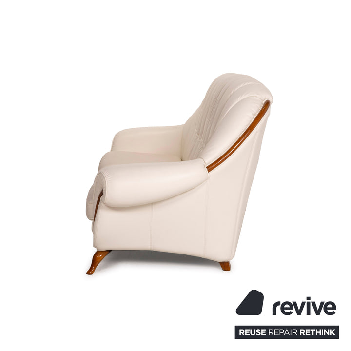Nieri Leder Sofa Weiß Dreisitzer