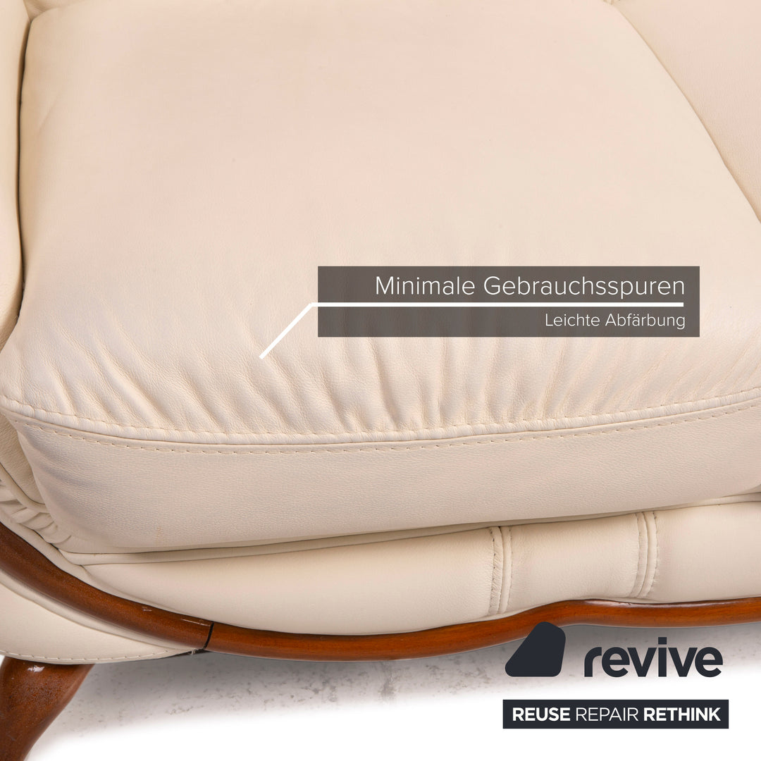 Nieri Leder Sofa Weiß Dreisitzer