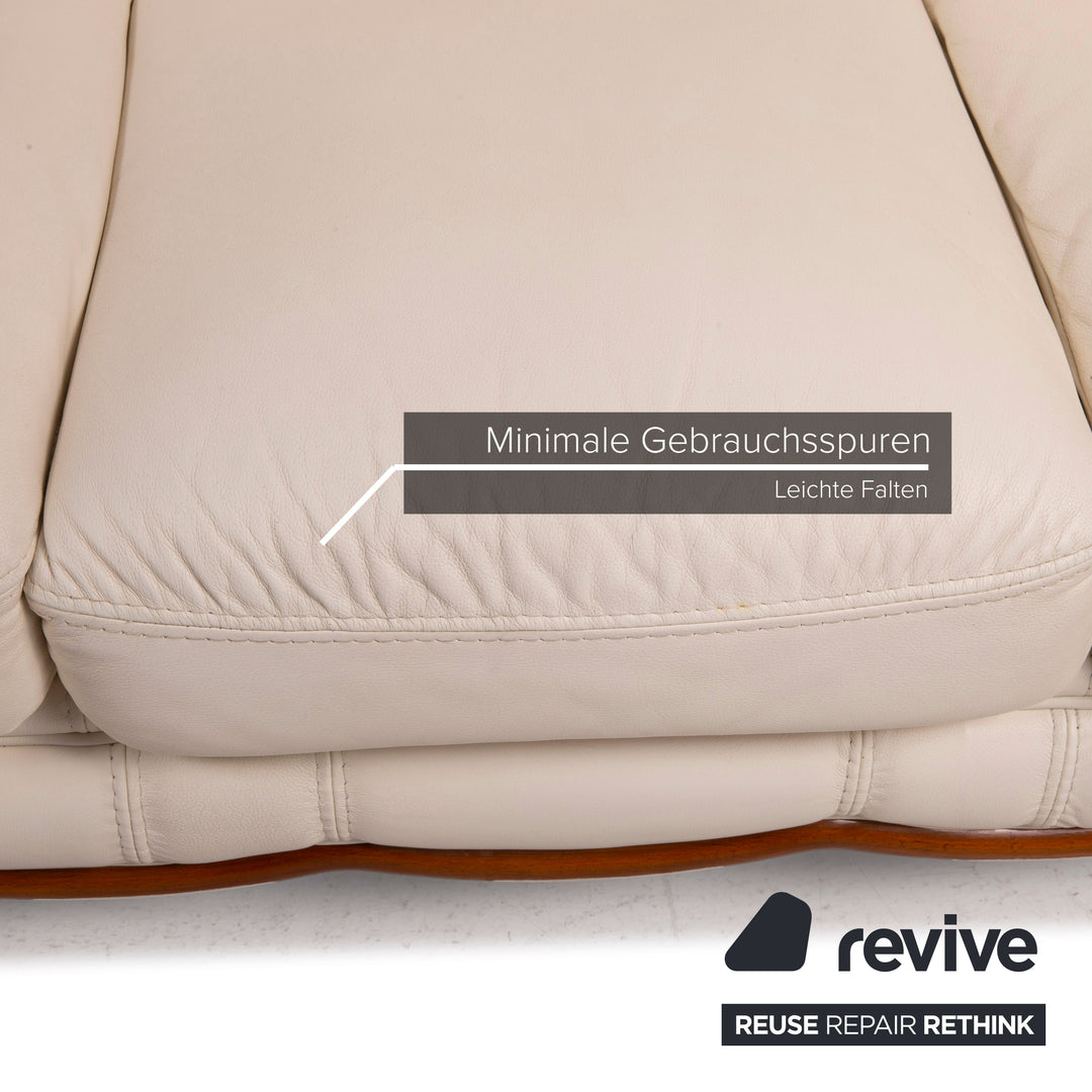 Nieri Leder Sofa Weiß Dreisitzer