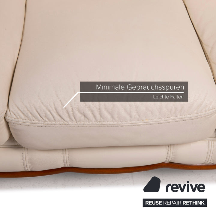 Nieri Leder Sofa Weiß Dreisitzer