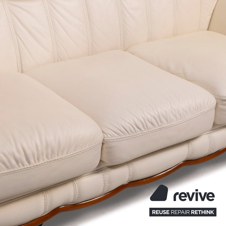 Nieri Leder Sofa Weiß Dreisitzer