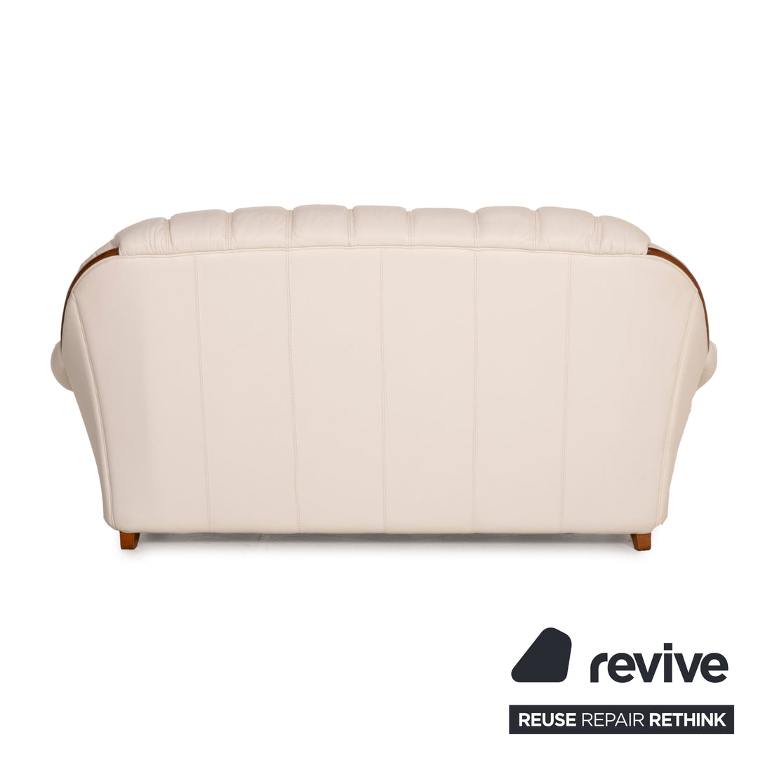 Nieri Leder Sofa Weiß Dreisitzer