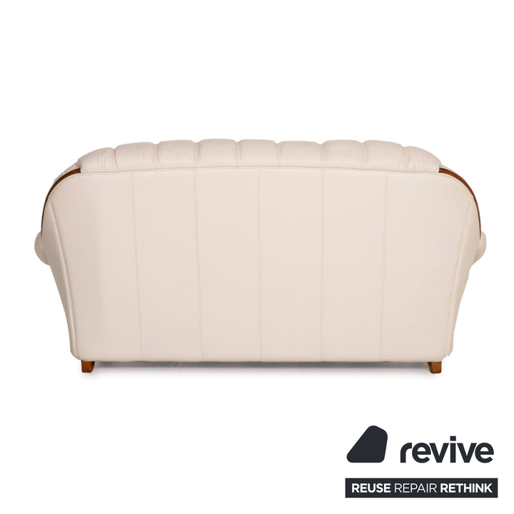 Nieri Leder Sofa Weiß Dreisitzer
