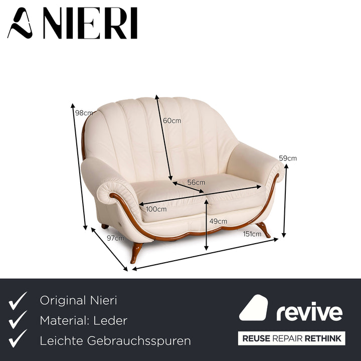 Canapé en cuir Nieri blanc deux places