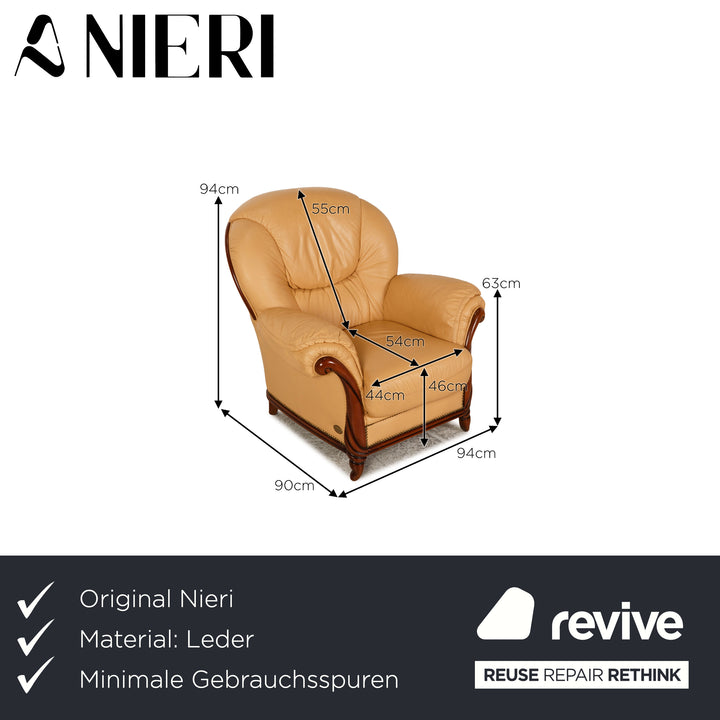 Nieri Victoria Leather Armchair Cream