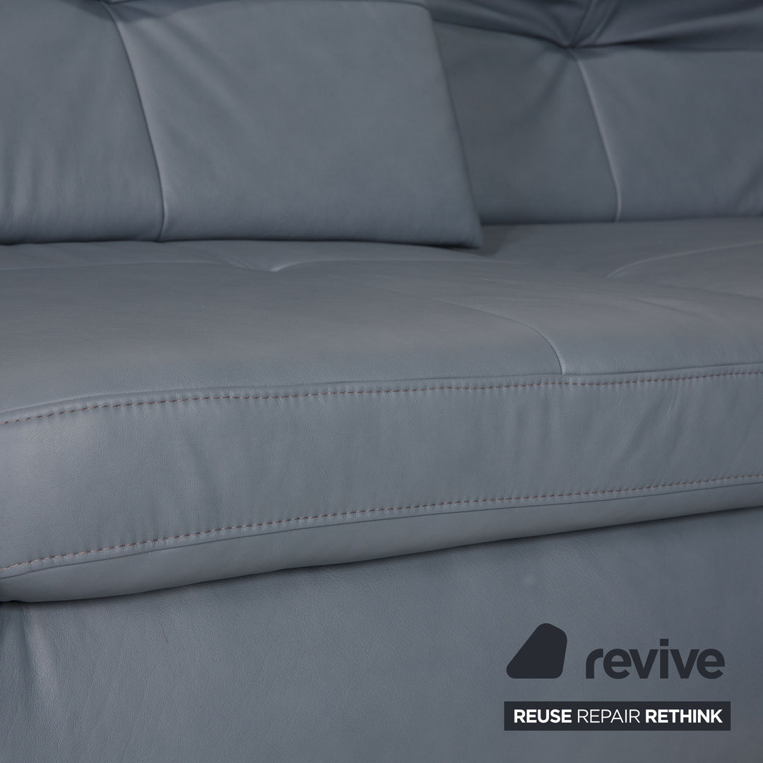 Polipol Leder Ecksofa Blau Sofa Couch Funktion
