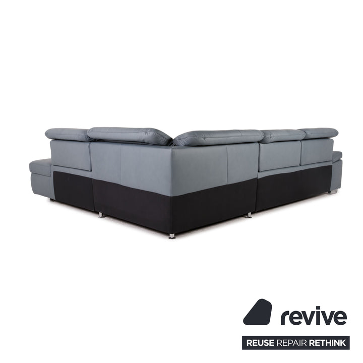 Polipol Leder Ecksofa Blau Sofa Couch Funktion