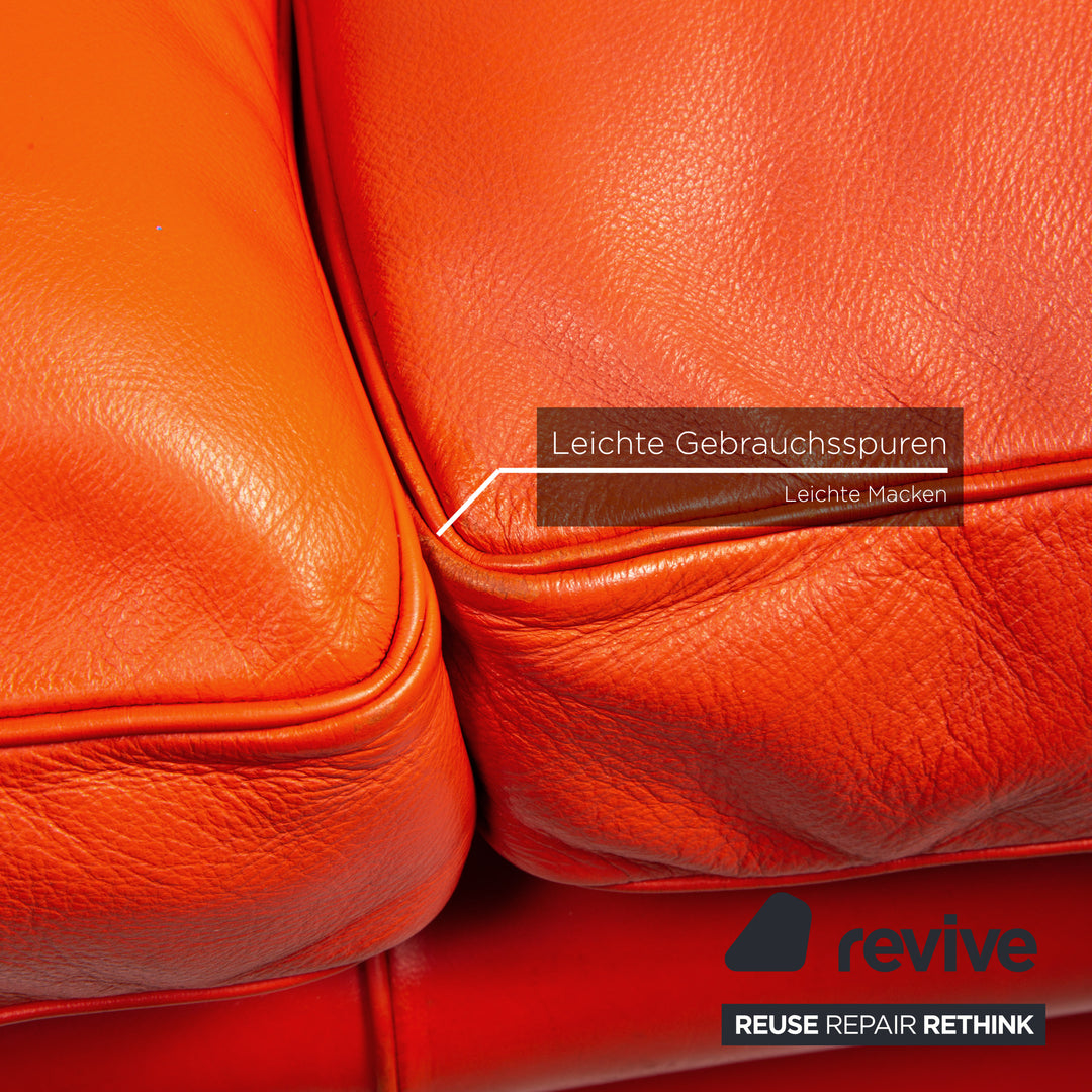 Poltrona Frau Dream On Leather Sofa Coral Orange Chesterfield Sofa Couch