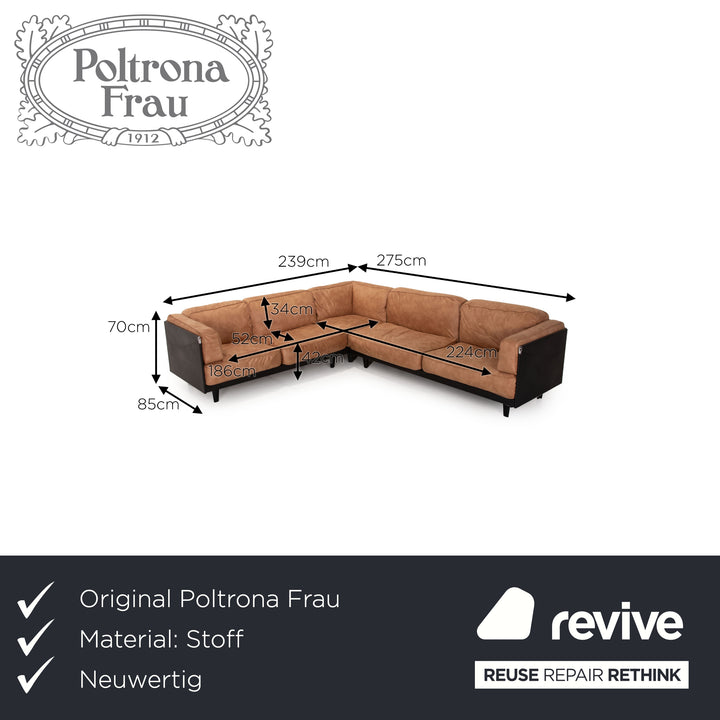 Poltrona Frau Stoff Sofa Braun Ecksofa Couch