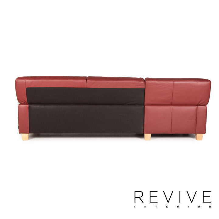 Puro Leder Ecksofa Rot Weinrot Sofa Couch
