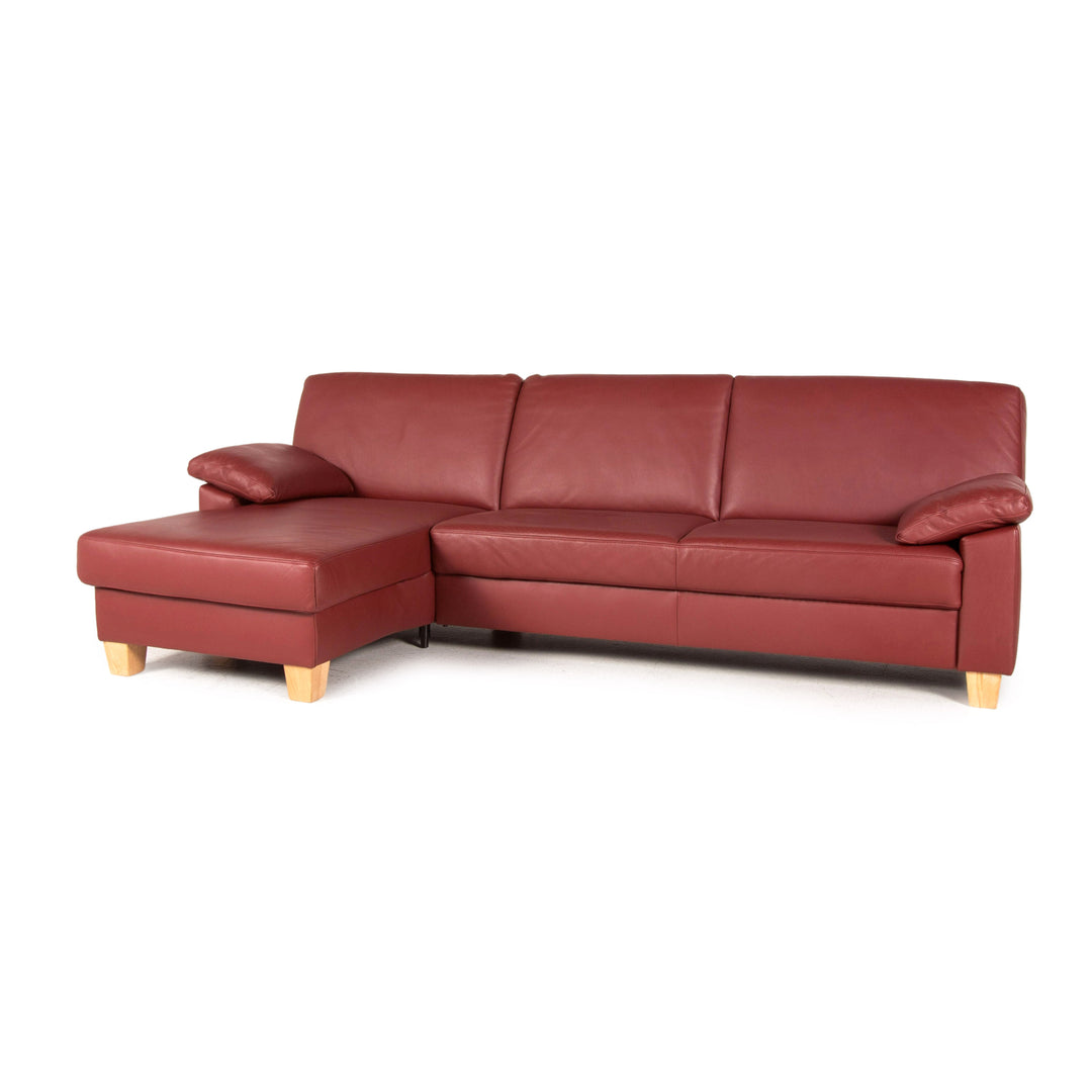Puro Leder Ecksofa Rot Weinrot Sofa Couch