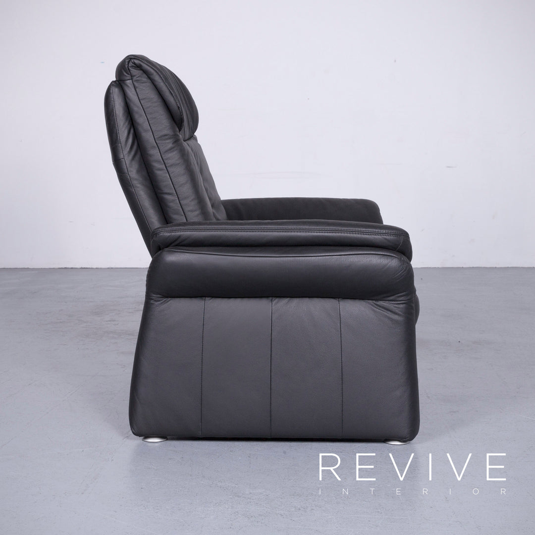 Casada Designer Leder Sofa Sessel Garnitur Schwarz Zweisitzer Couch Funktion Modern Echtleder Ausstellungsstück #5533
