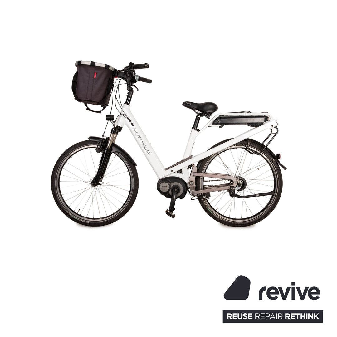 Vélo de ville électrique RIESE &amp; MÜLLER CULTURE CITY RETRAIT 2019 Blanc RH 46 Vélo