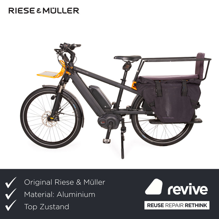 Riese &amp; Müller Multicharger GT Vario HS 2020 Vélo en aluminium Noir Vélo cargo électrique Double batterie Pedelec RH 47 cm