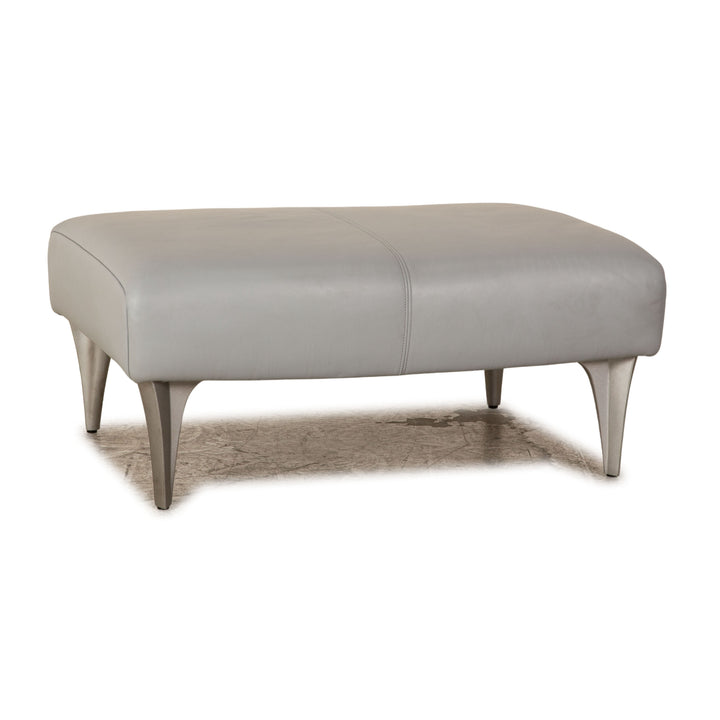 Rolf Benz 1600 Leder Hocker Eisblau
