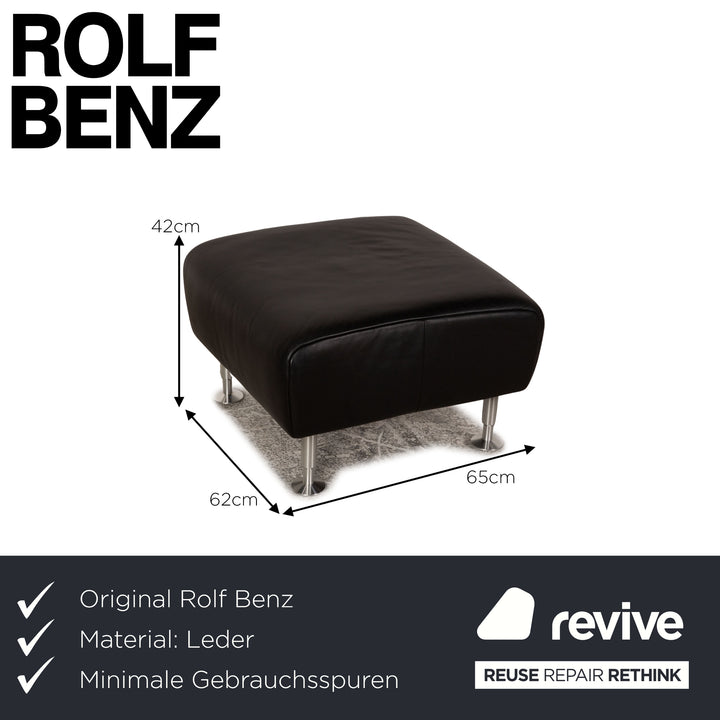 Rolf Benz 250 Leder Hocker Schwarz