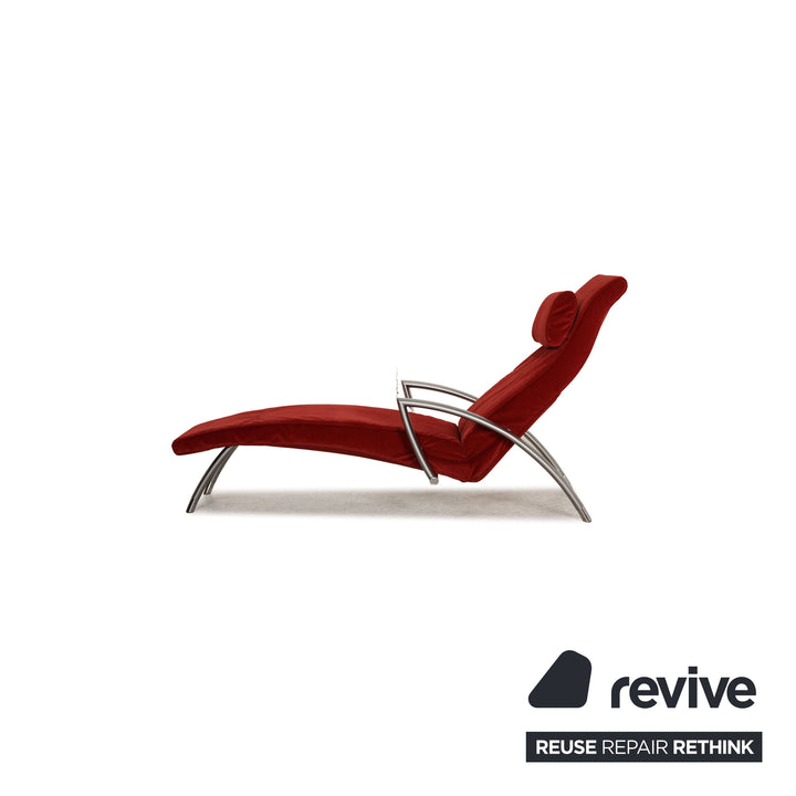 Rolf Benz 2600 chaise longue en tissu rouge housse neuve