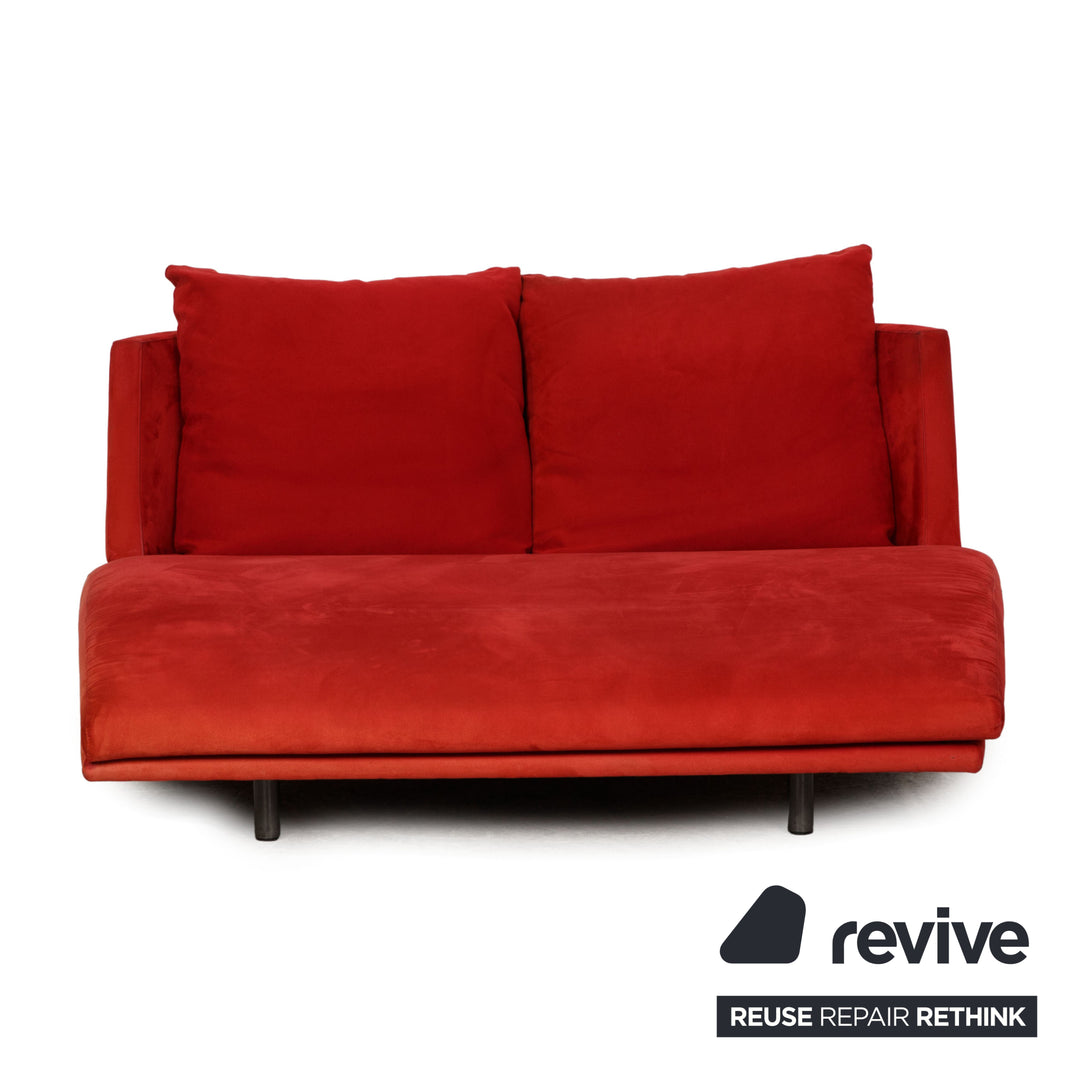 Rolf Benz 2800 chaise longue en tissu rouge