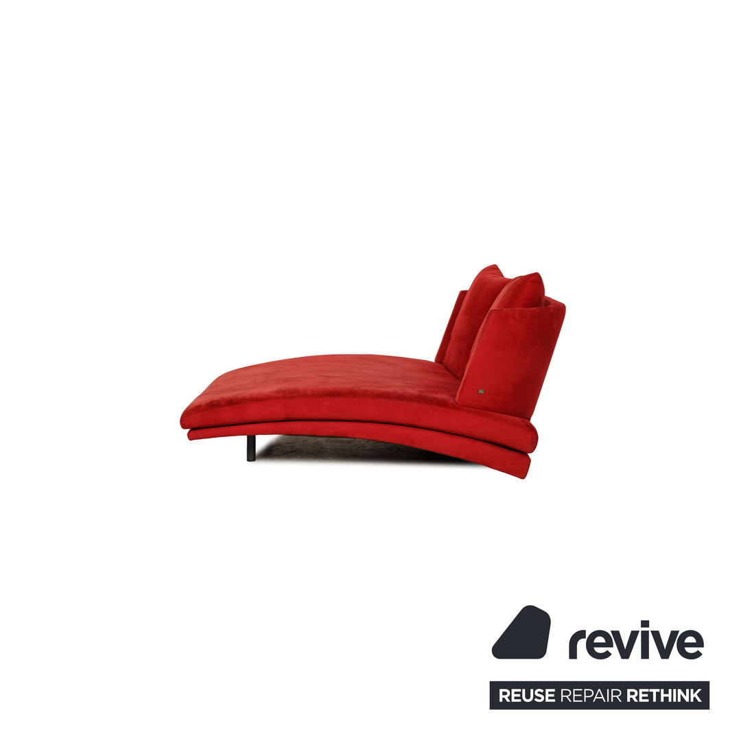 Rolf Benz 2800 chaise longue en tissu rouge