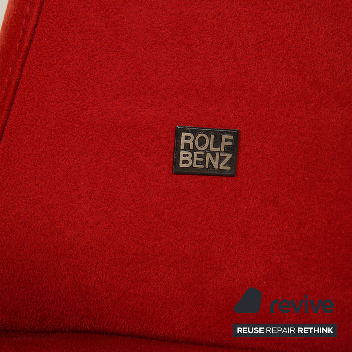 Rolf Benz 2800 chaise longue en tissu rouge