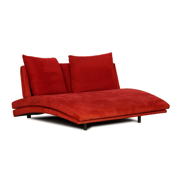 Rolf Benz 2800 chaise longue en tissu rouge
