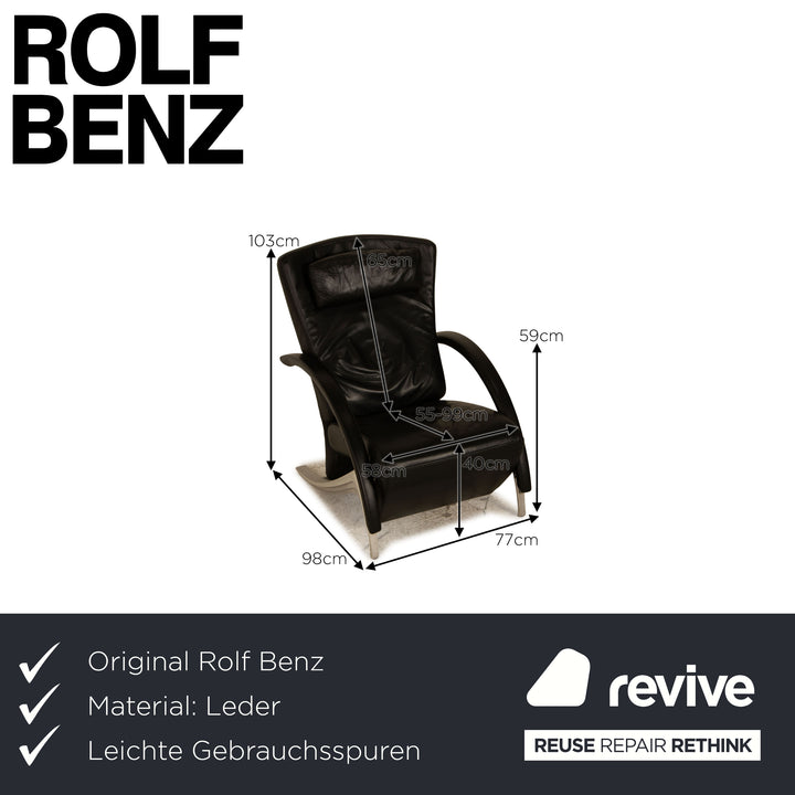 Rolf Benz 3100 Leder Sessel Schwarz Funktion