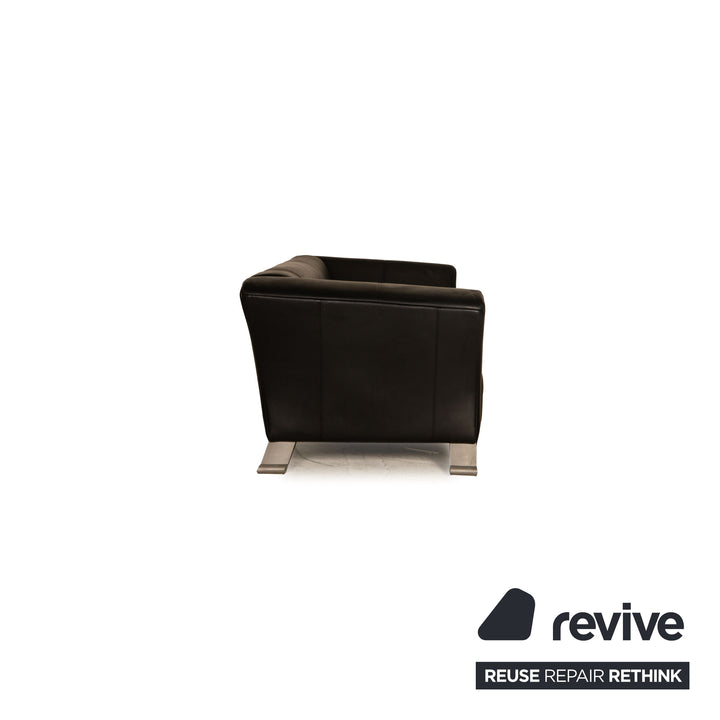 Rolf Benz 322 Leder Dreisitzer Schwarz Sofa Couch