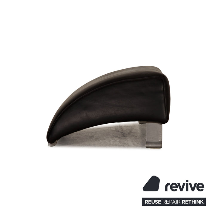 Rolf Benz 322 Leather Stool Black