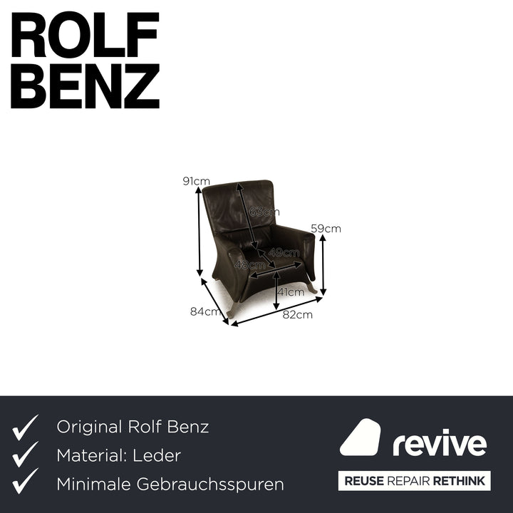 Rolf Benz 322 Leder Sessel Grau