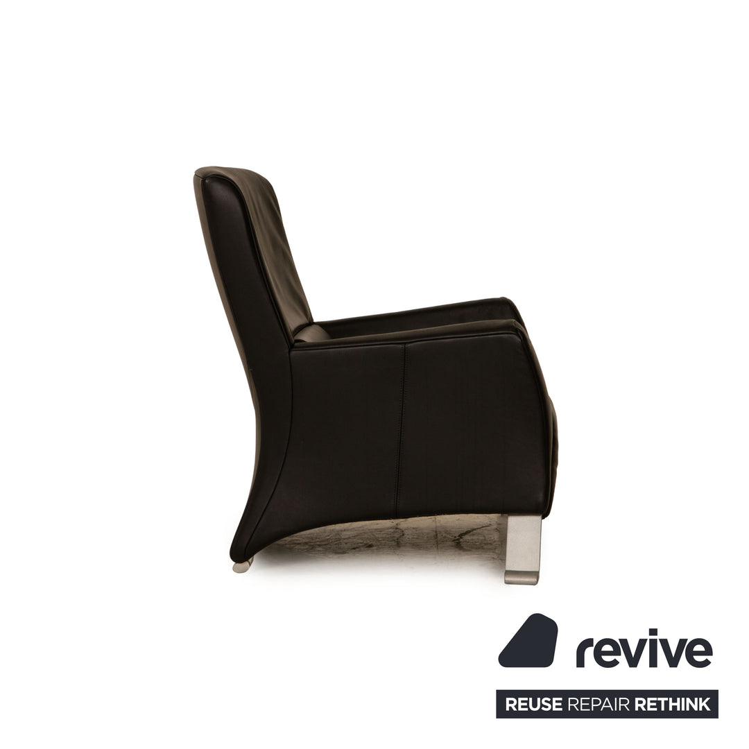 Rolf Benz 322 Fauteuil en cuir noir
