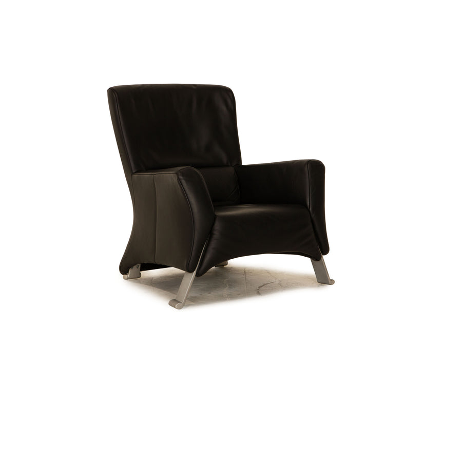 Rolf Benz 322 Fauteuil en cuir noir
