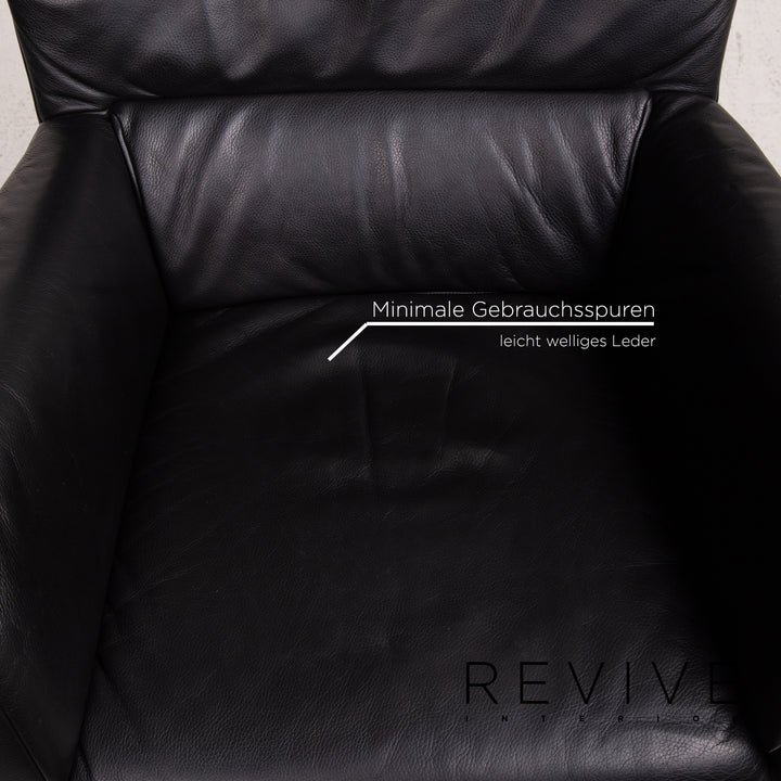 Rolf Benz 322 Leder Sessel Schwarz