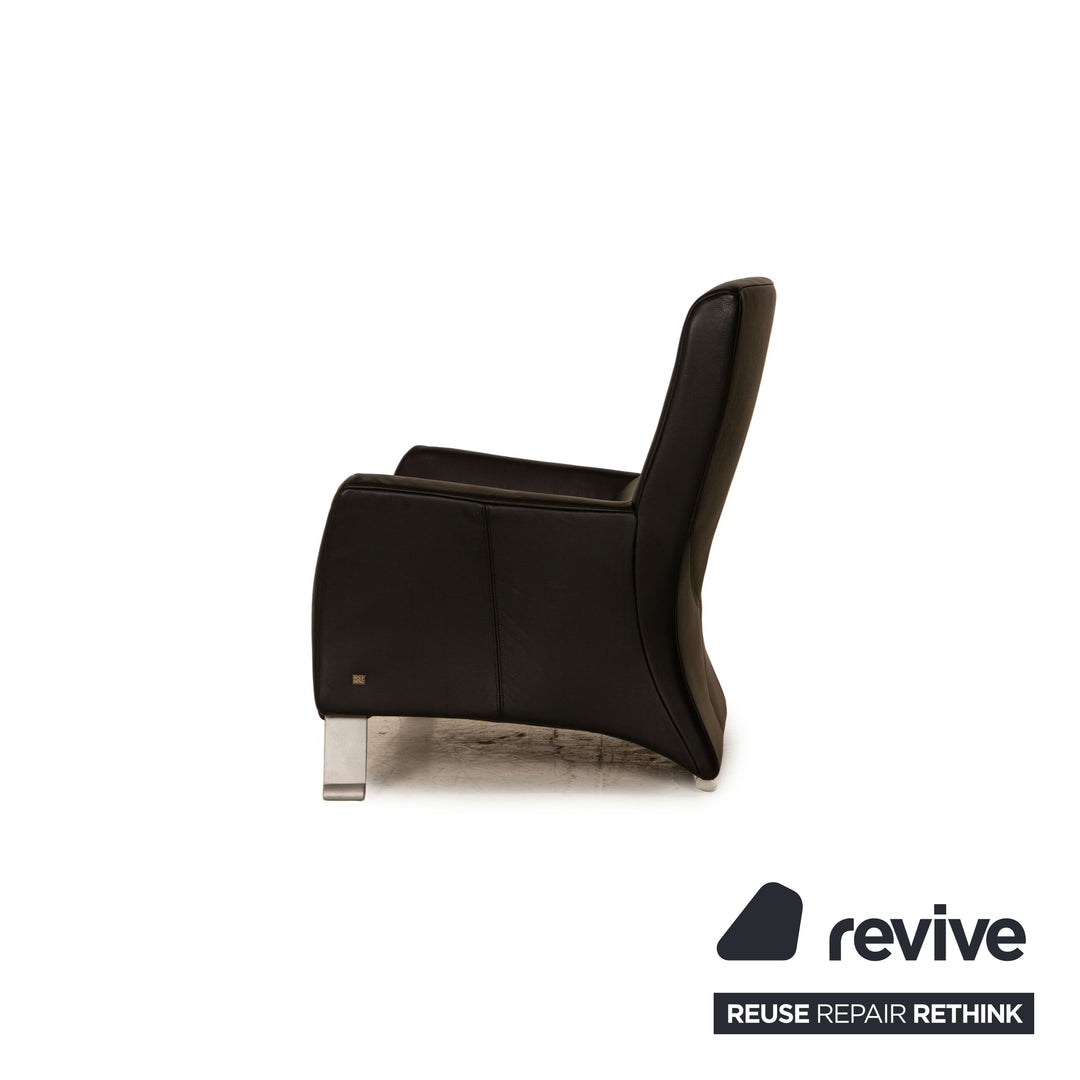 Rolf Benz 322 Fauteuil en cuir noir