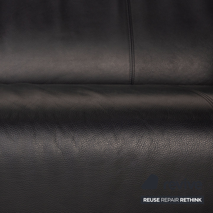 Rolf Benz 322 leather sofa dark blue two-seater couch