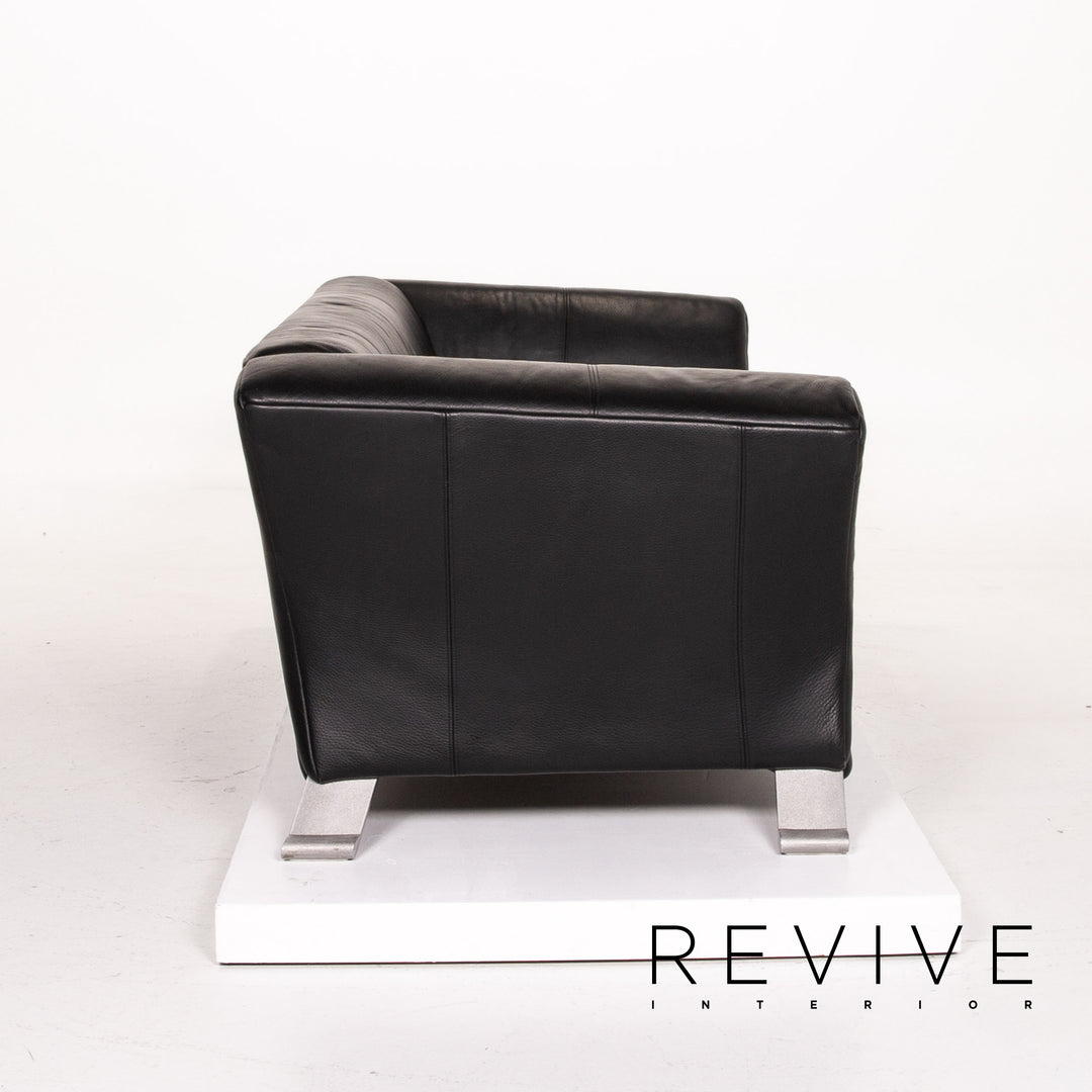 Rolf Benz 322 Leder Sofa Schwarz Dreisitzer Couch #13985