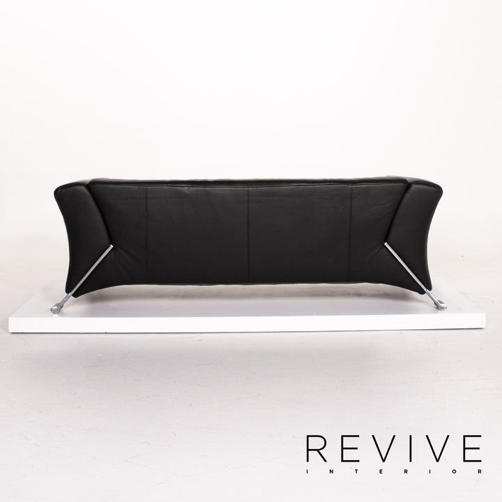 Rolf Benz 322 Leder Sofa Schwarz Dreisitzer Couch #13985