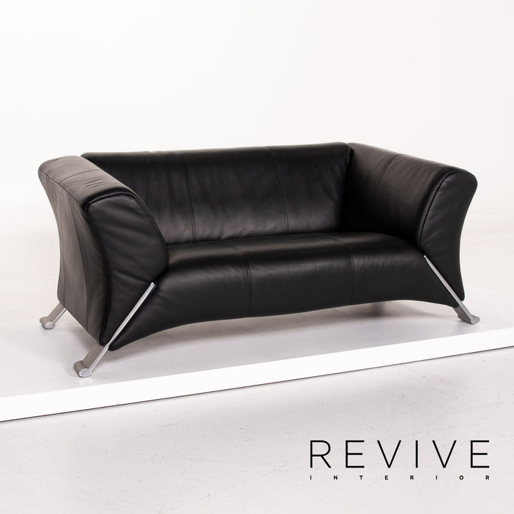Rolf Benz 322 Sofa Garnitur Schwarz 2x Zweisitzer #14293