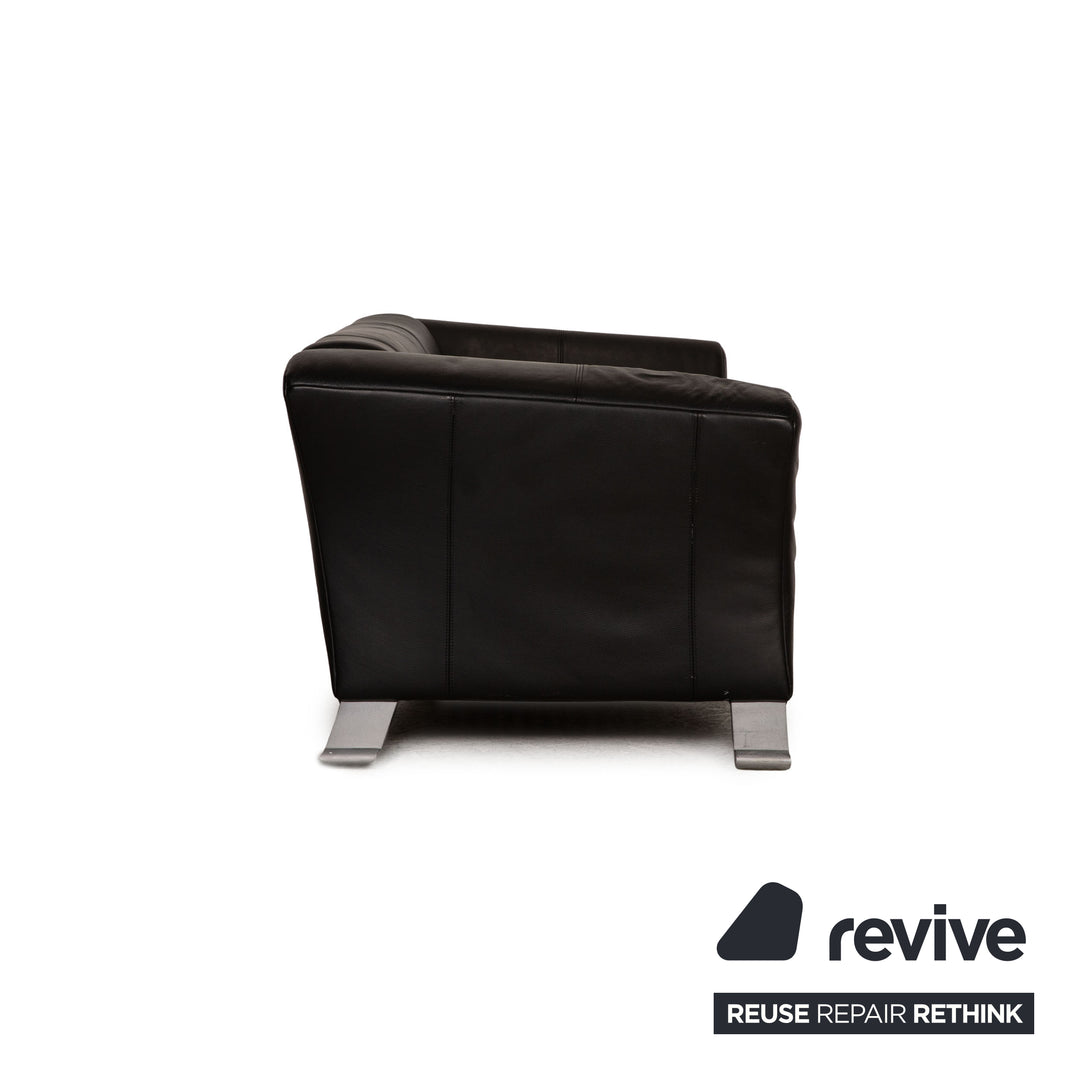 Rolf Benz 322 Zweisitzer Leder Sofa Schwarz Couch