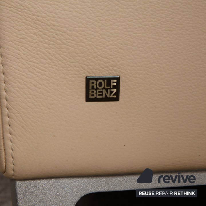 Rolf Benz 3300 Leder Sofa Creme Dreisitzer Couch
