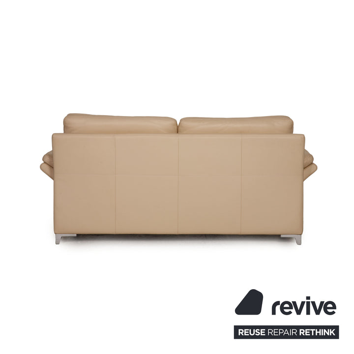 Rolf Benz 3300 Leder Sofa Creme Dreisitzer Couch