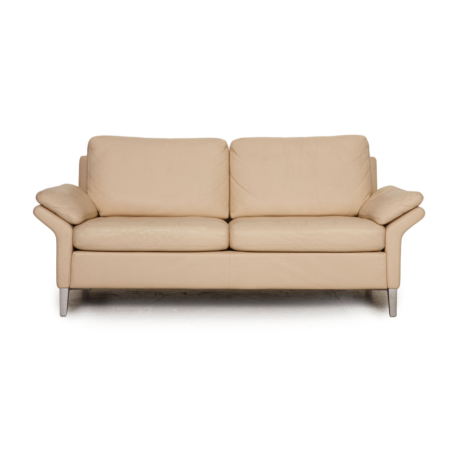 Rolf Benz 3300 Leder Sofa Creme Dreisitzer Couch