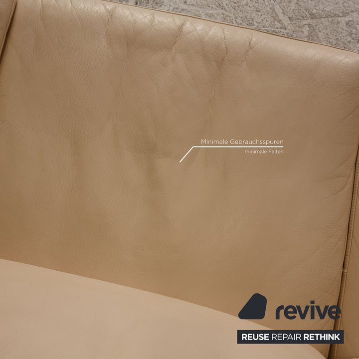 Rolf Benz 3300 Leder Sofa Creme Dreisitzer Couch
