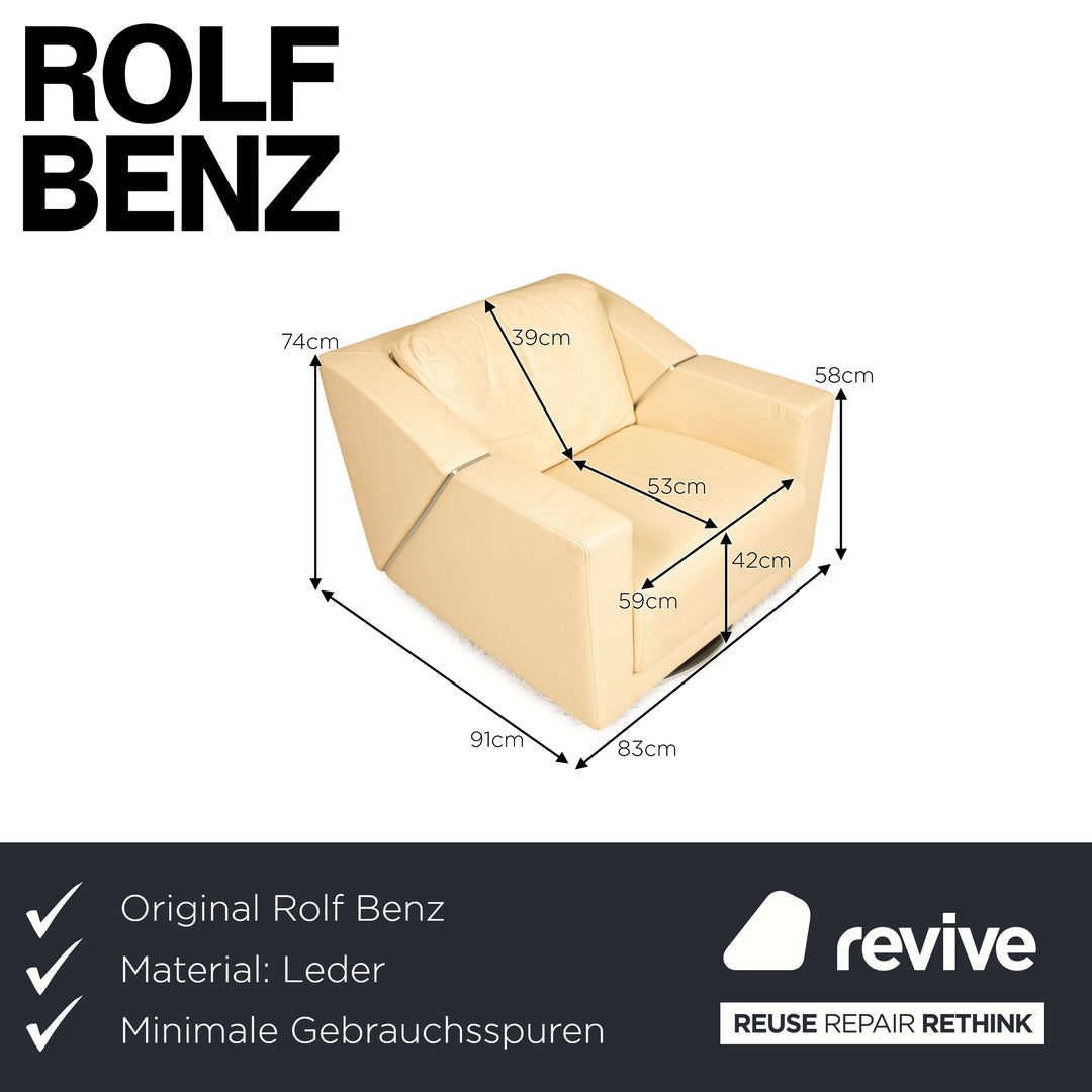 Rolf Benz 350 Leder Sessel Beige