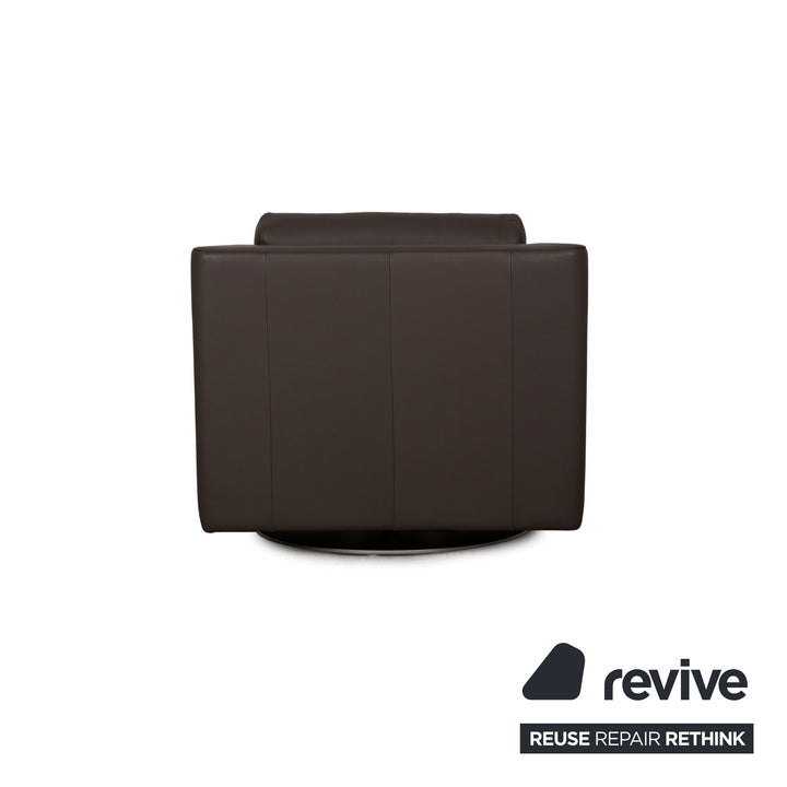Rolf Benz 350 leather armchair Gray swivel armchair